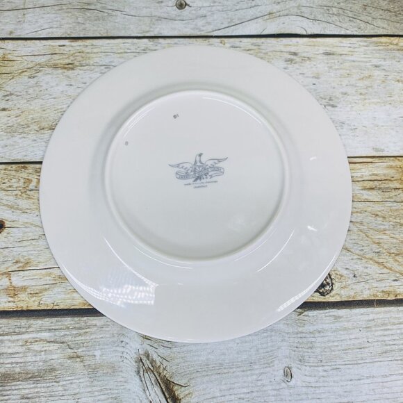 American Manor China CHANTILLY Cream Flowers Platinum Salad Lunch Plates Set 7 - Picture 9 of 16